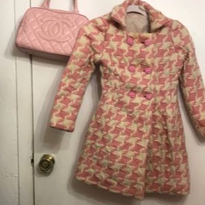 XS pink tweed coat